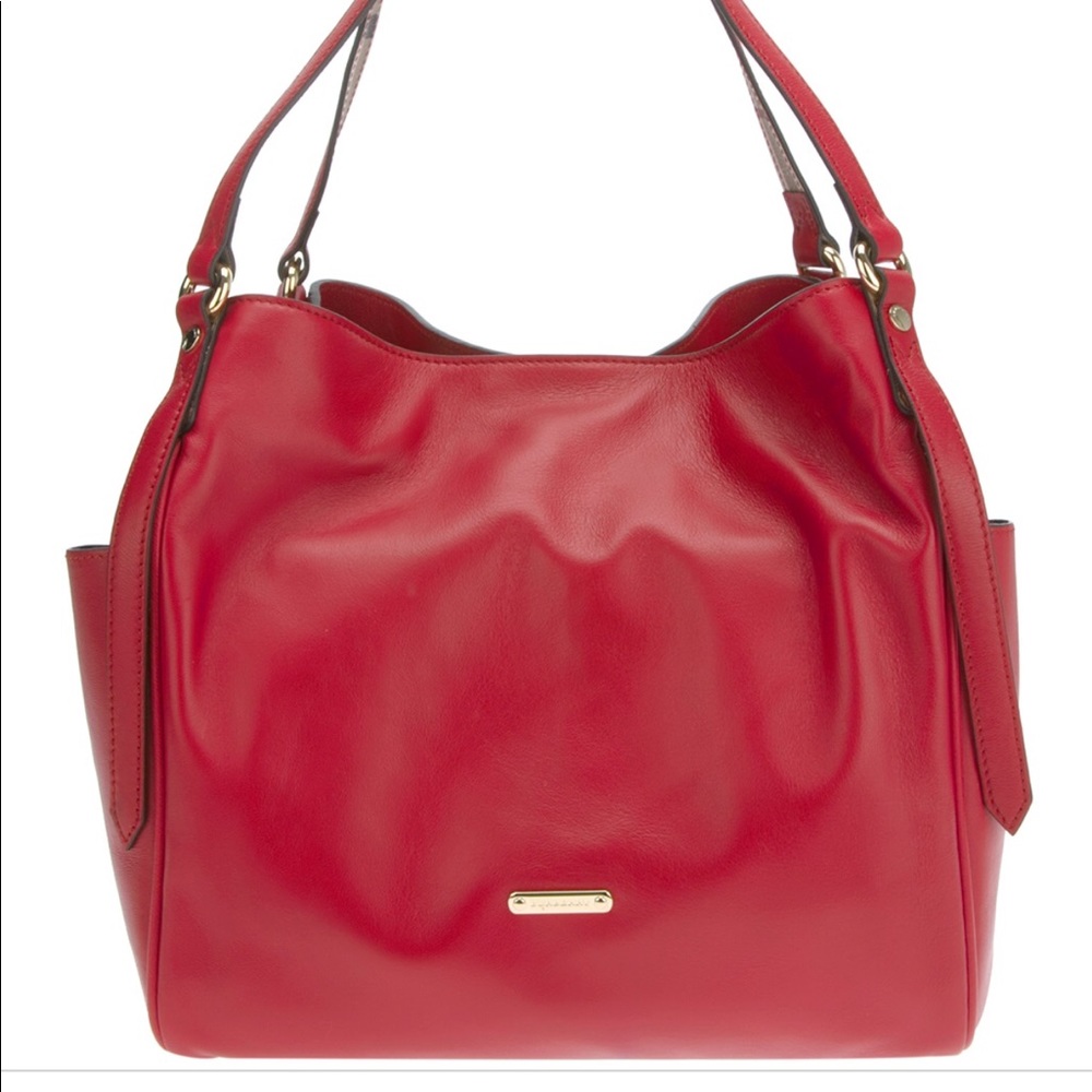 Burberry leather Tote Rose red